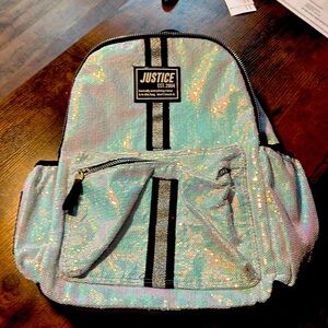 Original Justice blue sequin backpack